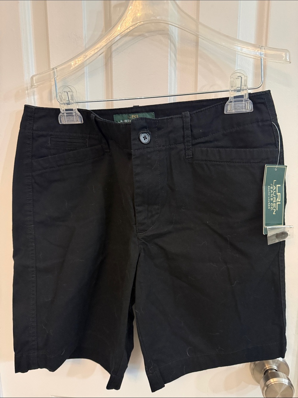 NWT Lauren Ralph Lauren Black Mid-Rise 100% Cotton Shorts
